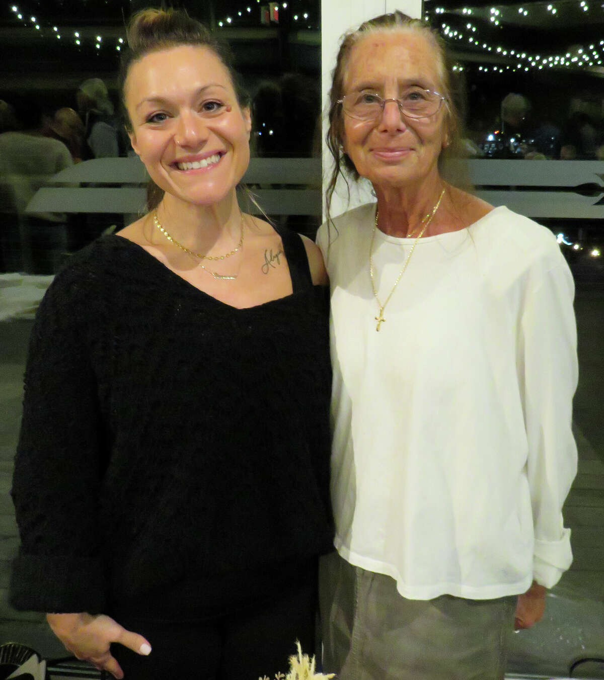 Giovanna Mazzariello, owner of Crostini, with her mother Joan Mazzariello, at the Branford Gets Fed tasting event at Stony Creek Brewery.