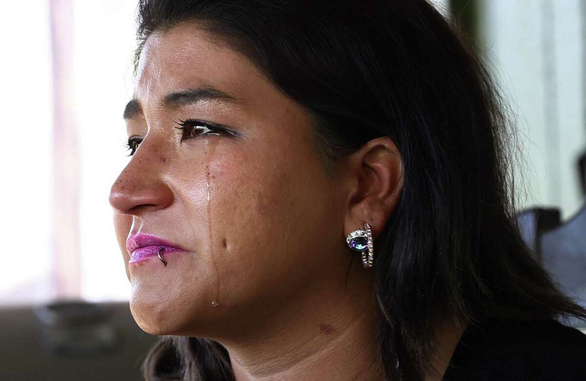 Tears trickle down Bianca Luna’s face as she talks about her mother, Norma Espinoza, at her home near Bandera. Espinoza is among three people, since April, who disappeared and were found dead in Bandera County. A fourth person who disappeared during that span remains missing. Despite the people involved knowing each other, officials don’t believe the cases are connected.