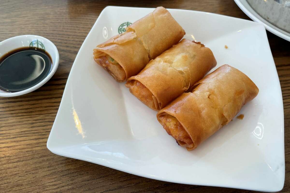 Tim Ho Wan spring roll with egg white and shrimp