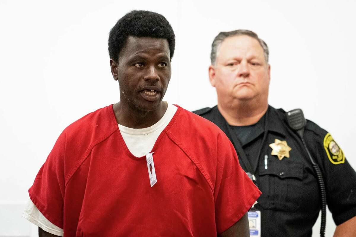 Wesley Brownlee, suspect in Stockton serial killings, during his arraignment at San Joaquin County Superior Court in October.