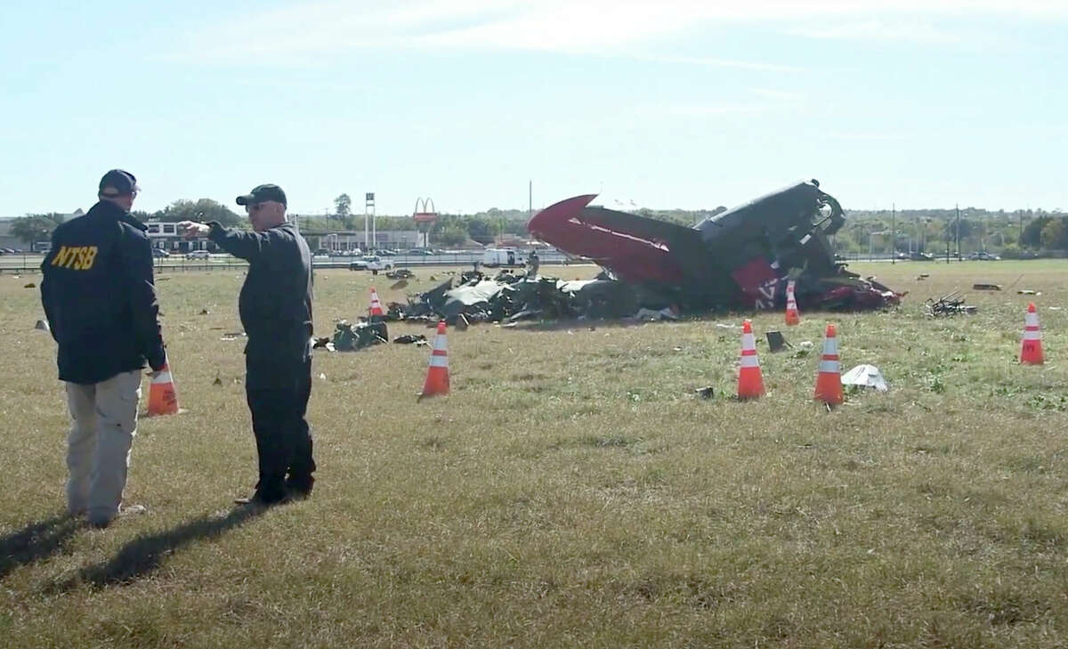 The National Transportation Safety Board released footage from their investigation of a mid-air collision Saturday during the Commemorative Air Force Wings over Dallas WWII Air Show on Monday, Nov. 11, 2022.