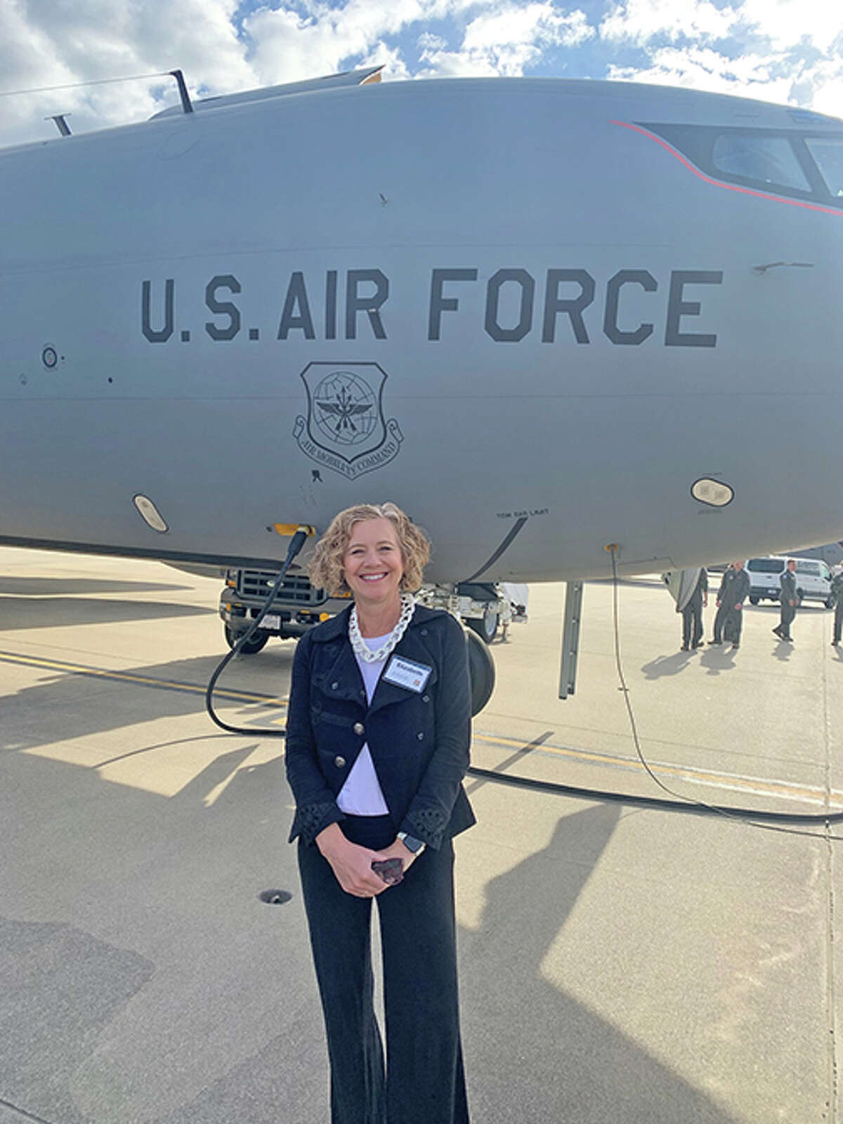 Edwardsville Alderman Elizabeth Grant was among regional officials who flew aboard a military aircraft from Scott Air Force Base to Joint Base Charleston in South Carolina for two days of meetings on Nov. 8-9. 