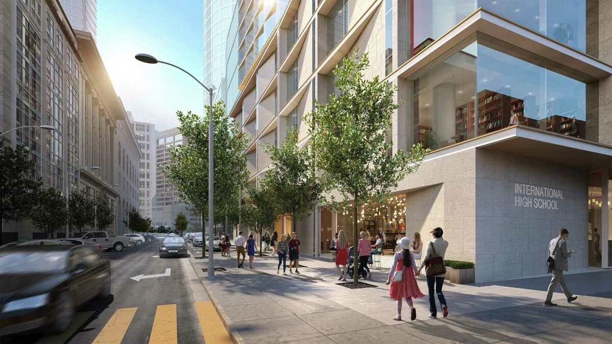A rendering of the proposed multi-use building at 98 Franklin St. in San Francisco, which is increasing its height after a deal with the city.