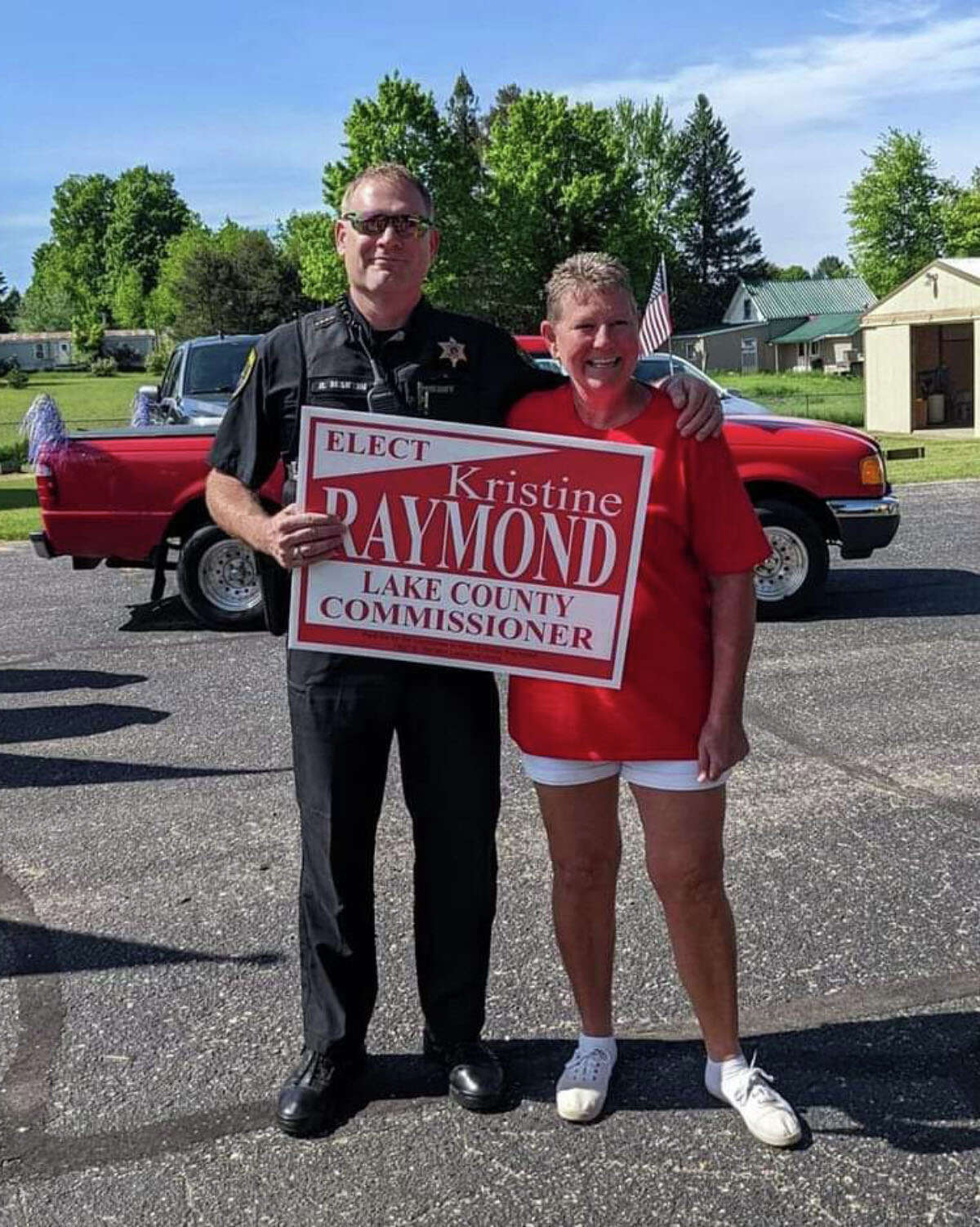 Kristine Raymond (right) received support and the endorsement of Lake County Sheriff Rich Martin.