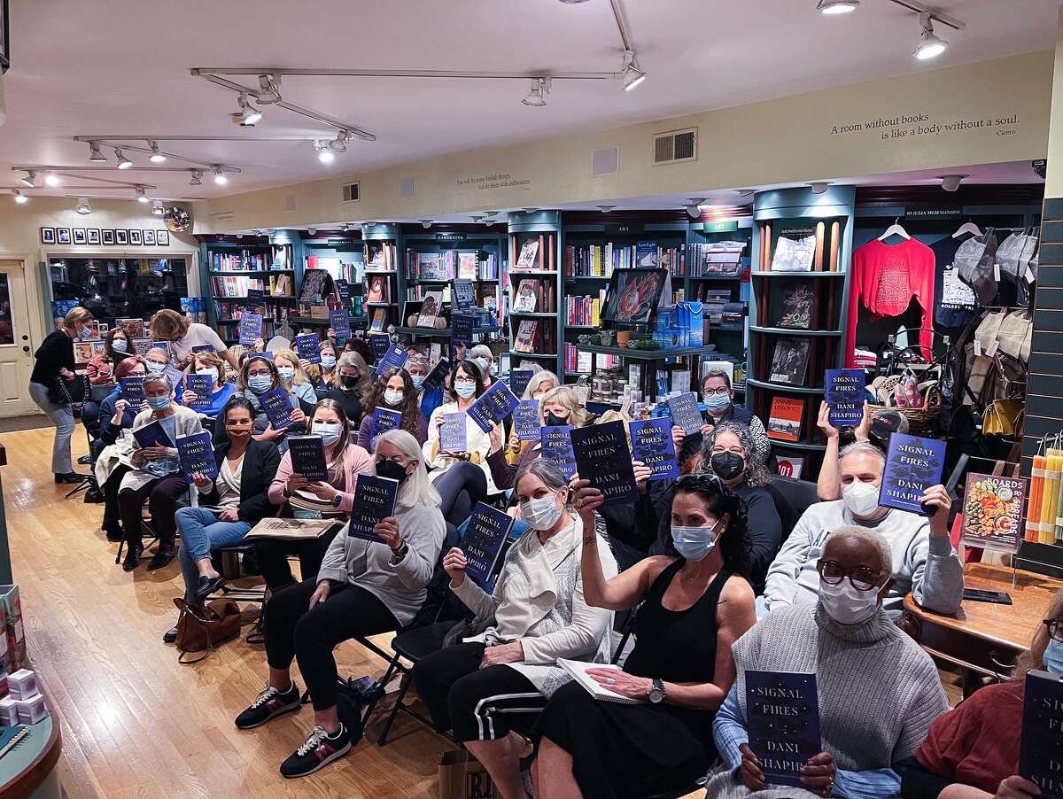 A crowd of attendees at Dani Shapiro's author event at RJ Julia Booksellers. 