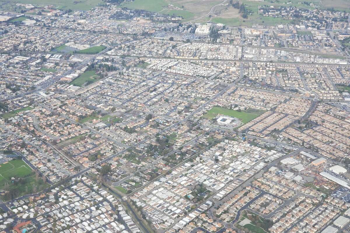 An aerial photo of Union City, Calif. Veev operated a factory in Union City.