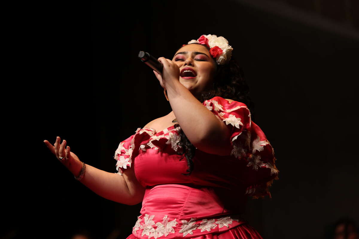 Gabriella Villasana, a senior at Fox Tech High School, is one of the finalists competing in the singing competition at this year's Mariachi Extravaganza.