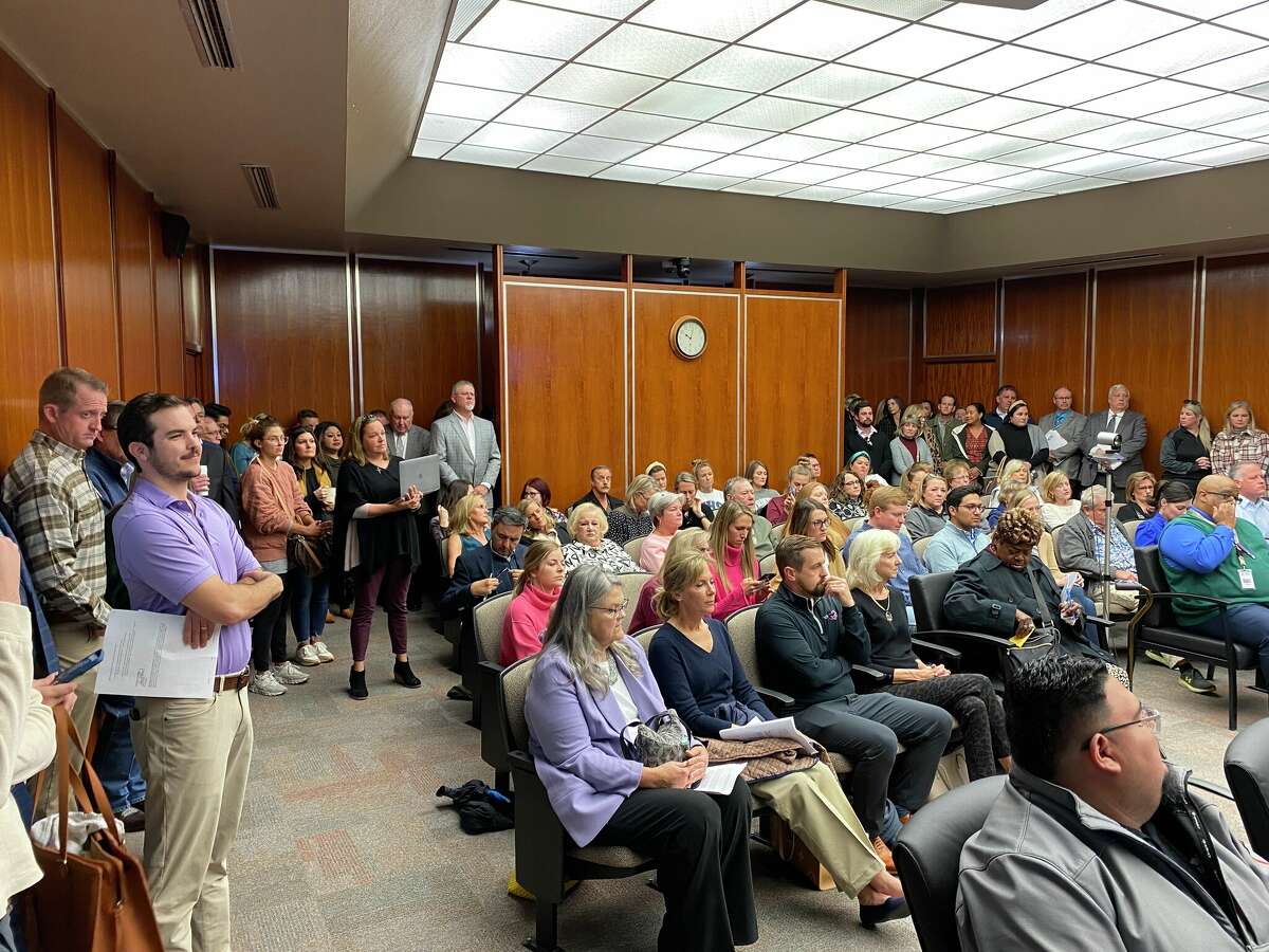 A packed house at City Hall on Tuesday.