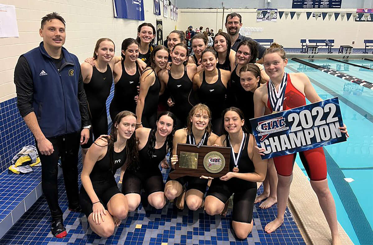 The Weston girls swimming and diving team won the CIAC Class S championship at SCSU on Tuesday, Nov. 15, 2022.