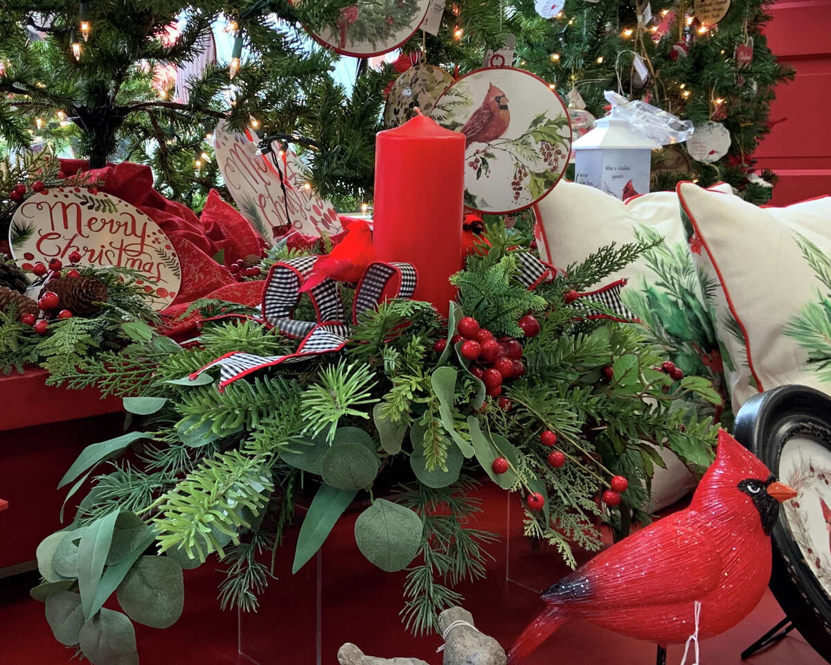 Holiday centerpieces are on display at Patterson's Flowers in Big Rapids.