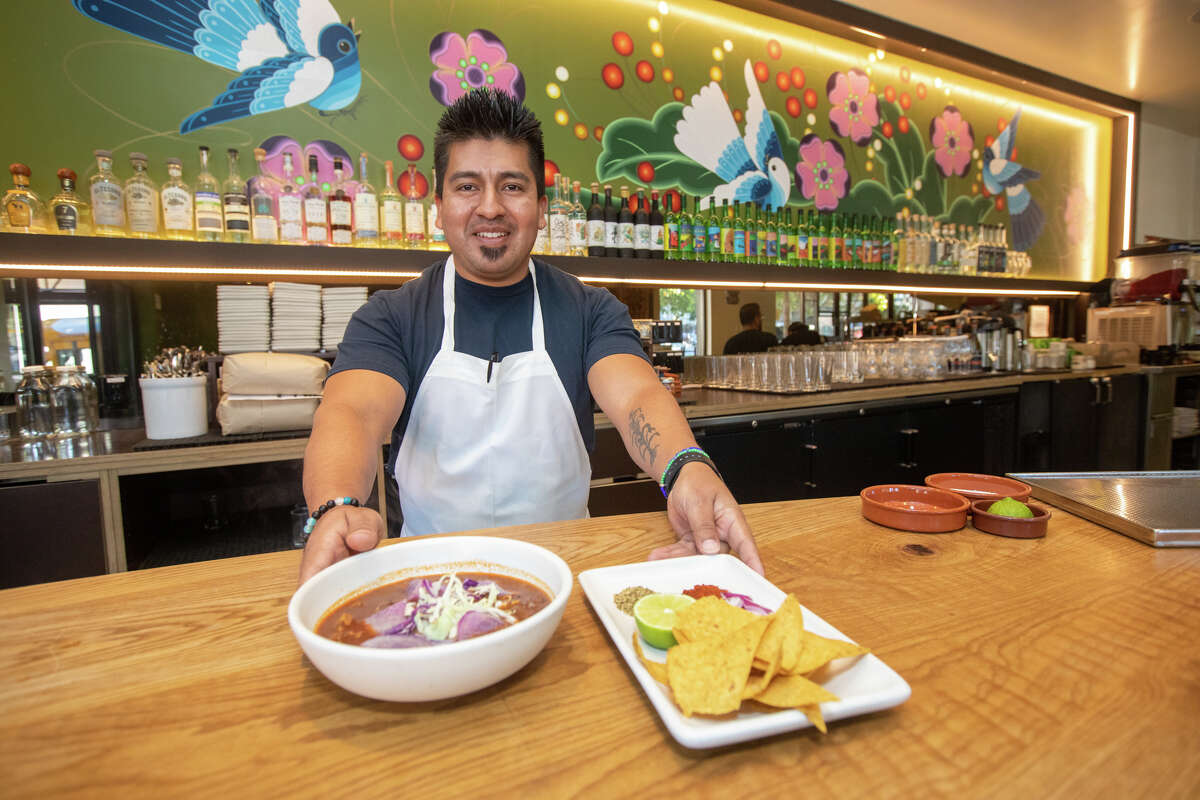 Nopalito chef-owner Gonzalo Guzman is pictured inside his Mexican restaurant at 306 Broderick St. in San Francisco. The restaurant makes classic red pozole with tender pieces of pork. 