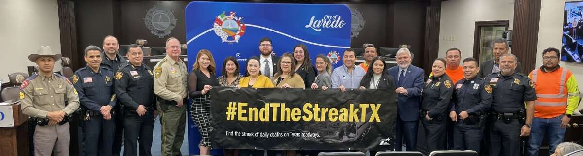 TxDOT Laredo District officials along with city leaders joined efforts on Tuesday to "End The Streak" of daily deaths in Texas roadways.