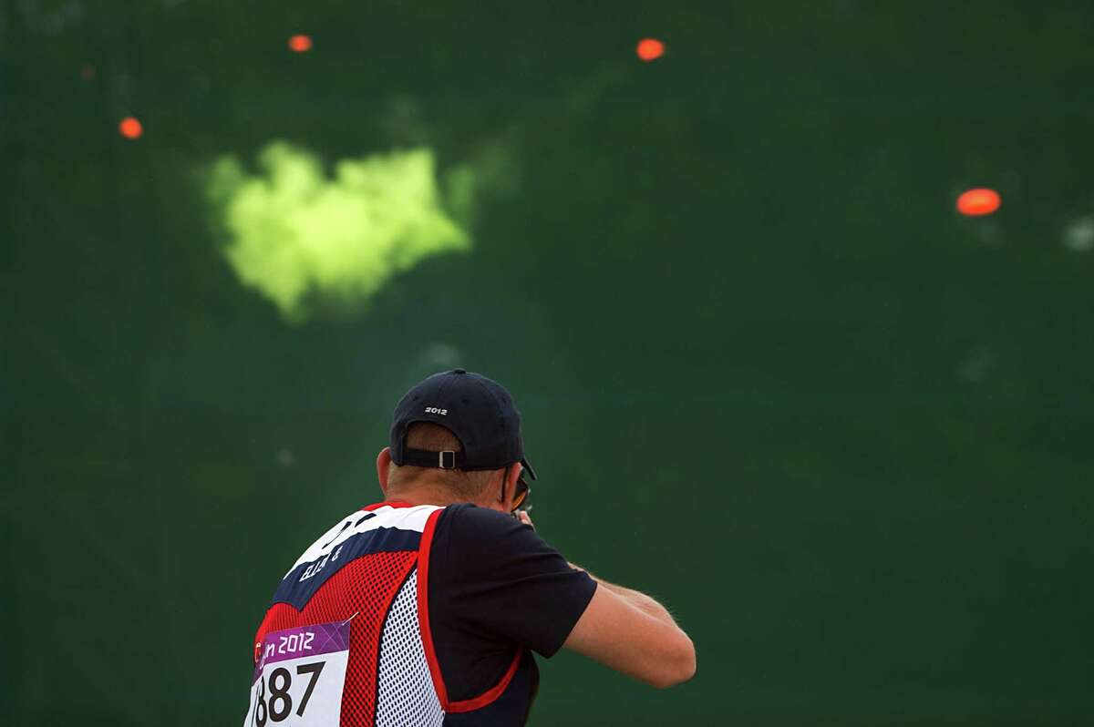 Glenn Eller, competing in the 2008 Olympics, is one of several Olympians who will be at a sporting clays event this week in Houston.