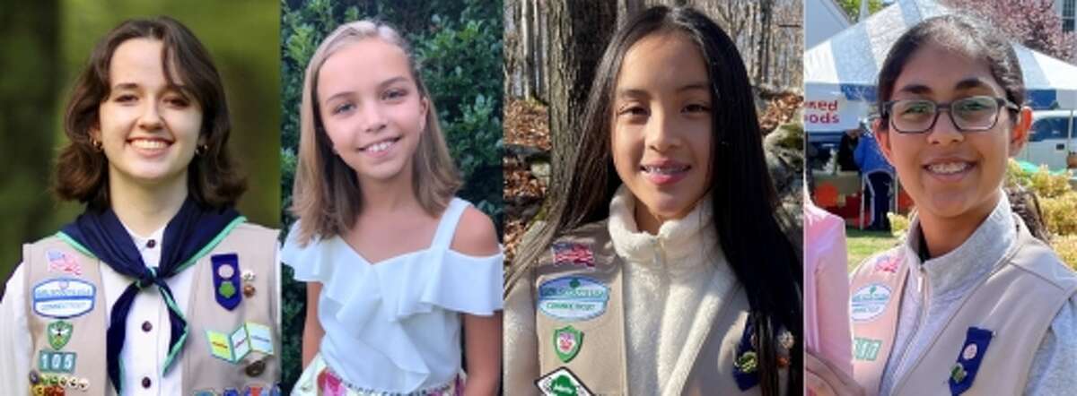   Lila Schlissel from Danbury, Madeleine Corbin from Middletown, Ruby Weiner from Ridgefield and Nadia Khokhar from Branford are among the 90 national winners of the Girl Scouts to the Moon and Back essay contest.  The four Connecticut Girl Scouts will receive a commemorative space science badge to fly on NASA's Artemis I moon rocket, scheduled for launch on November 16, 2022.