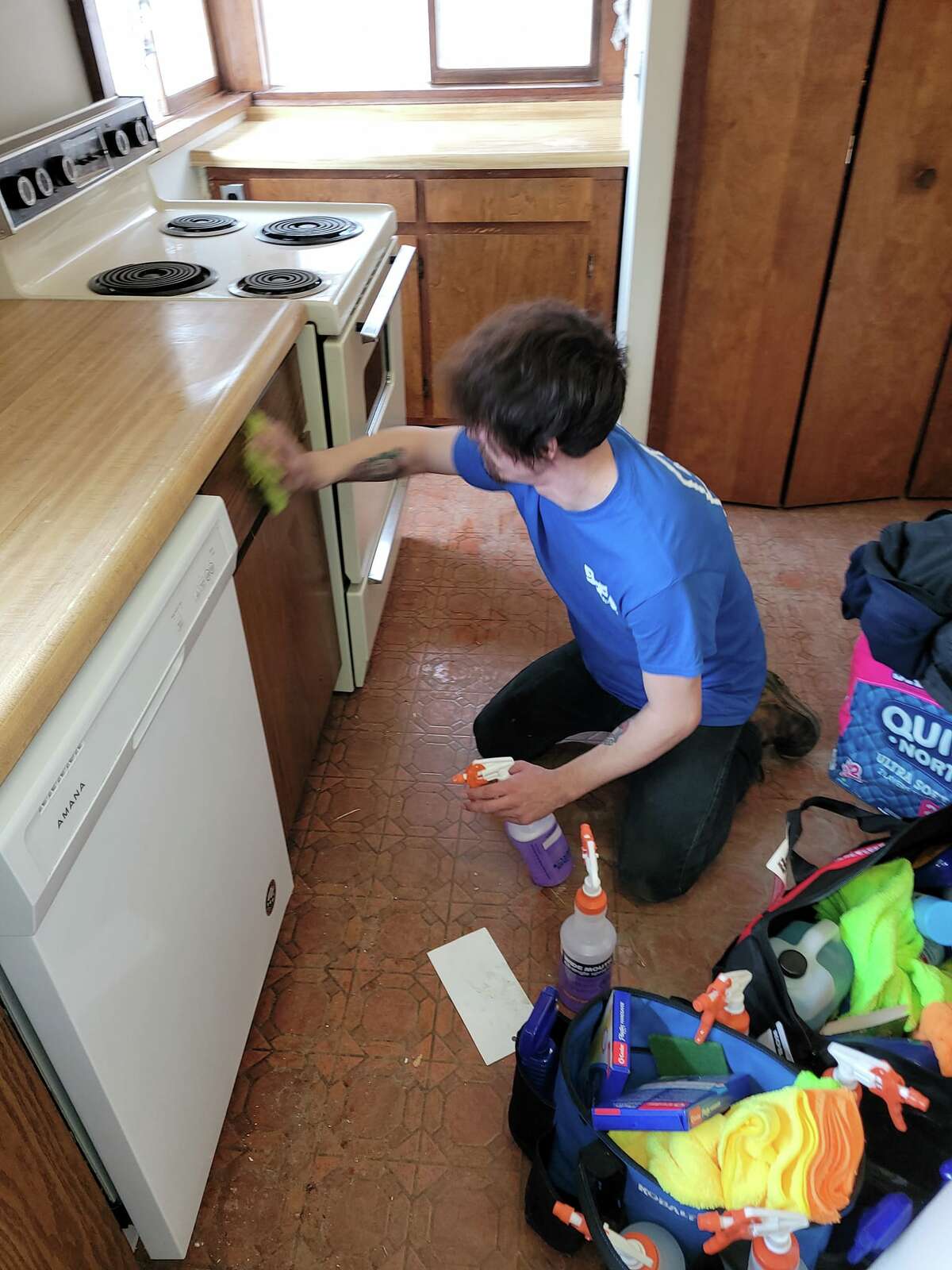 Tyler Hinkle of Big Rapids (pictured) has been hard at work building his client base for his business Sprinkle of Freshness Cleaning Services. 