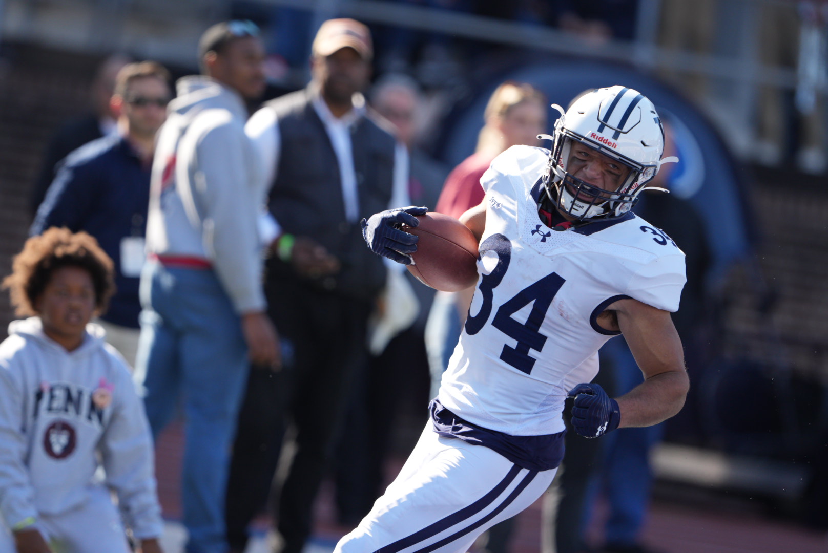 Freshman Joshua Pitsenberger key for Yale Harvard football game.