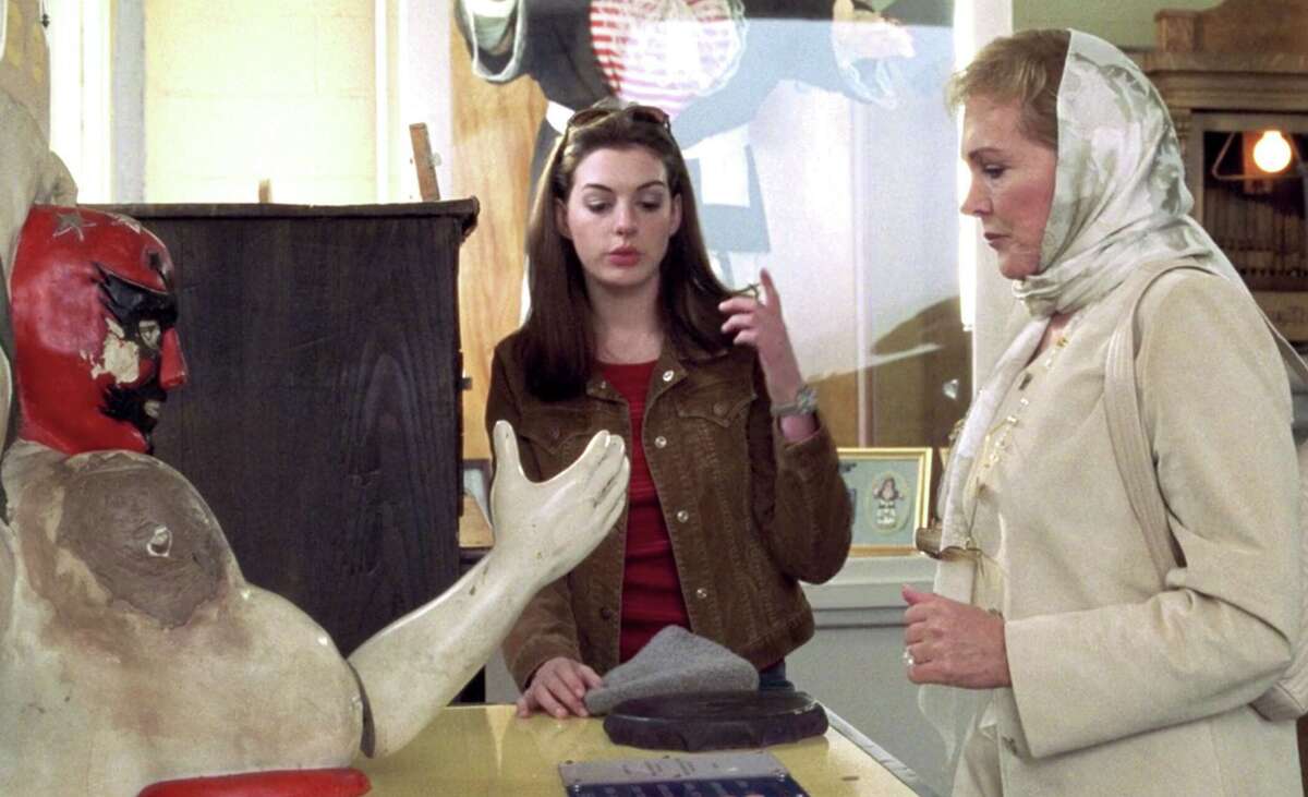 Anne Hathaway and Julie Andrews in a still from "The Princess Diaries" at the Musée Mécanique in San Francisco.