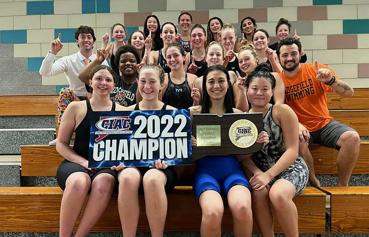 The Ridgefield Tigers won the 2022 CIAC Class LL girls swimming and diving championshi at Cornerstone Aquatics Center in West Hartford on Wednesday, Nov. 16, 2022.