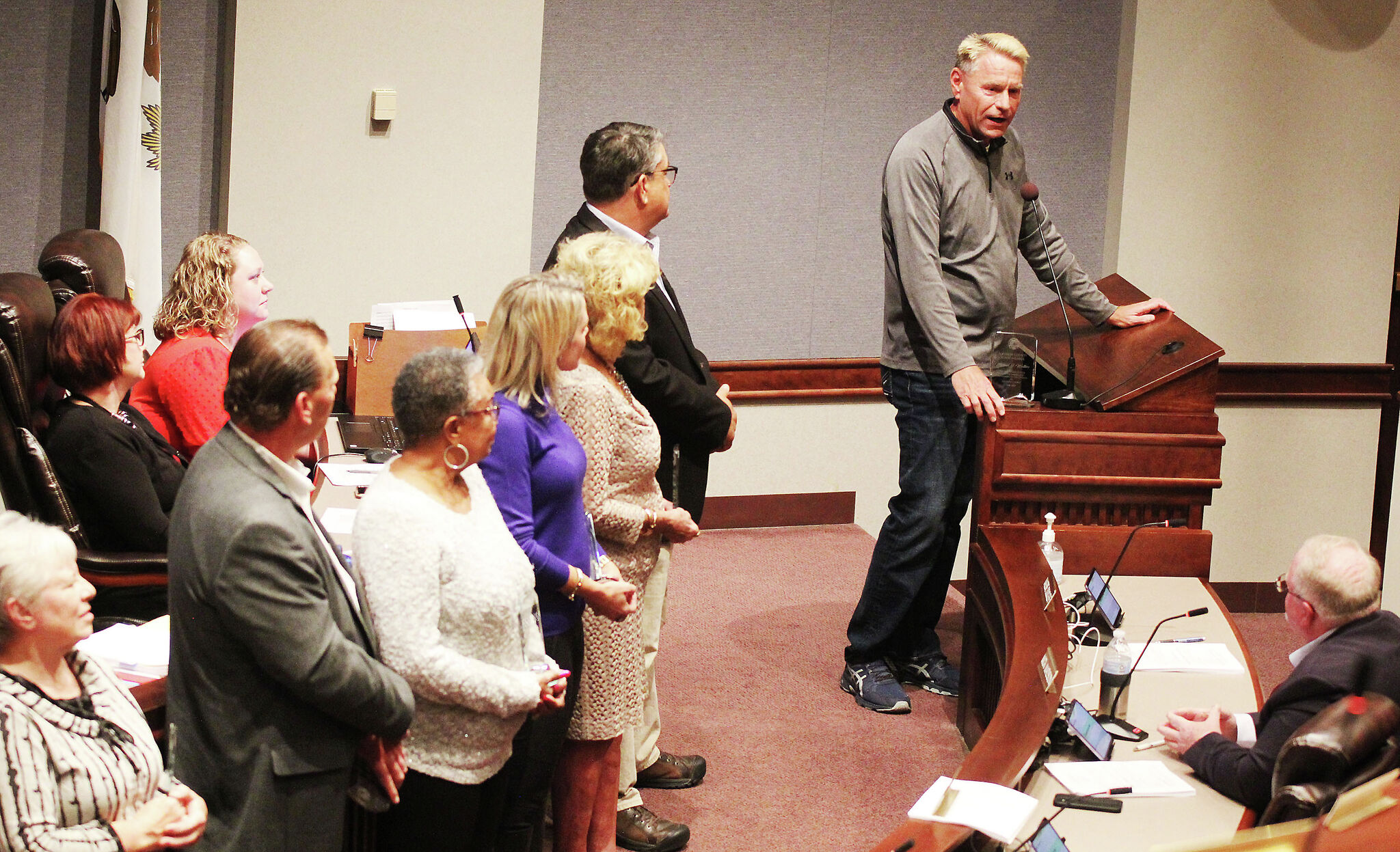 Outgoing Madison County Board members were honored at the meeting