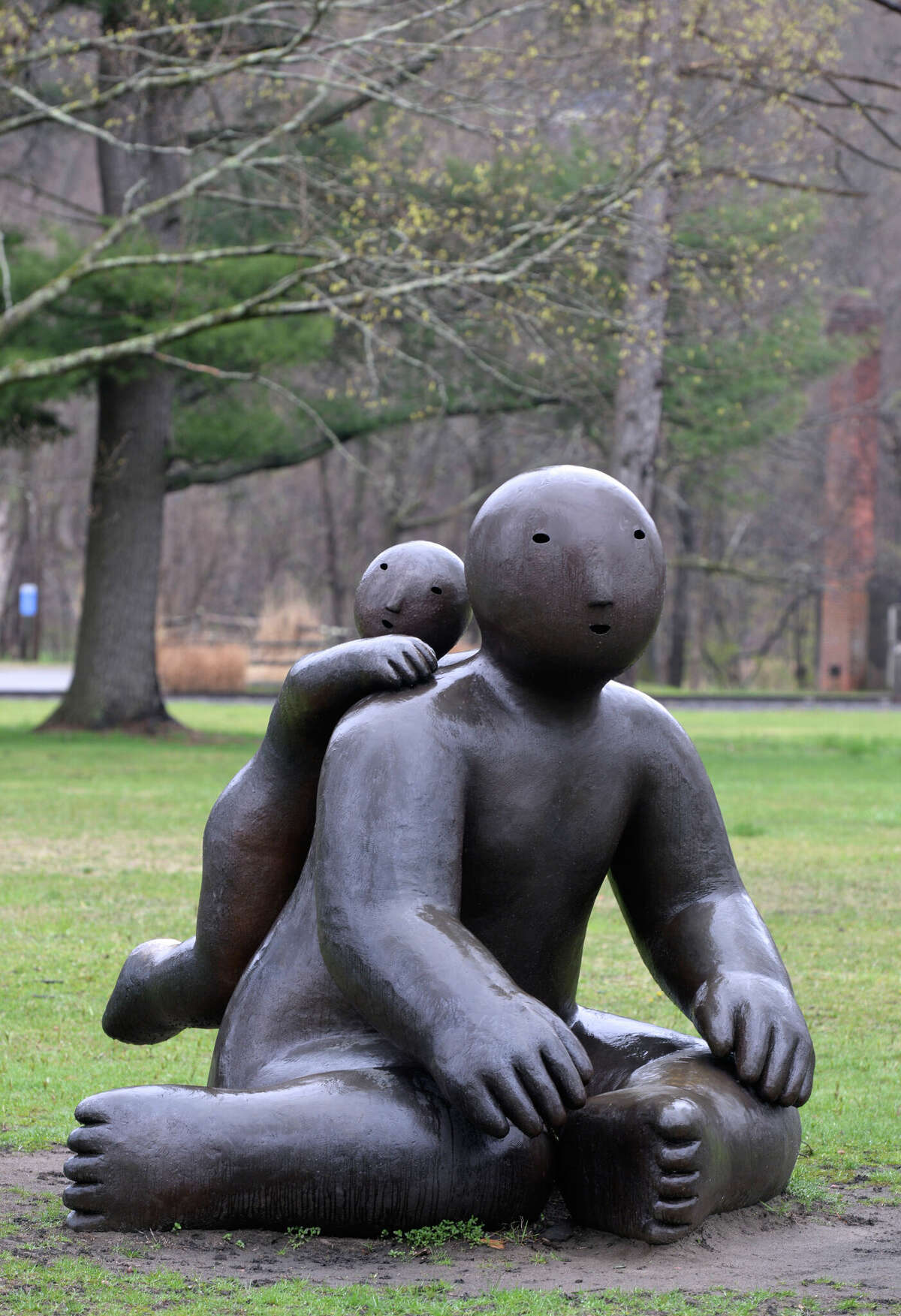 "One leaning on another" by Joy Brown in a park in downtown Kent, Conn. Thursday, April 30, 2020.
