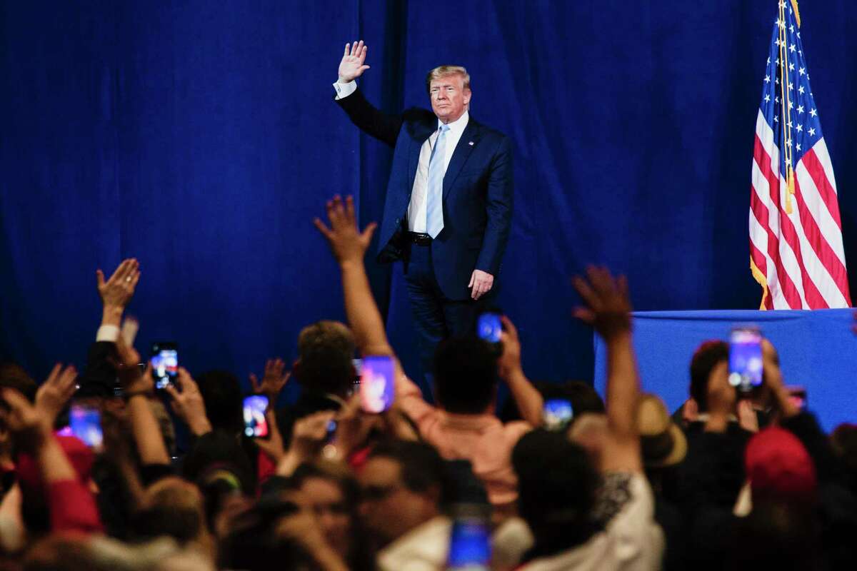 President Donald Trump attends an evangelical rally in Miami on Jan. 3, 2020.