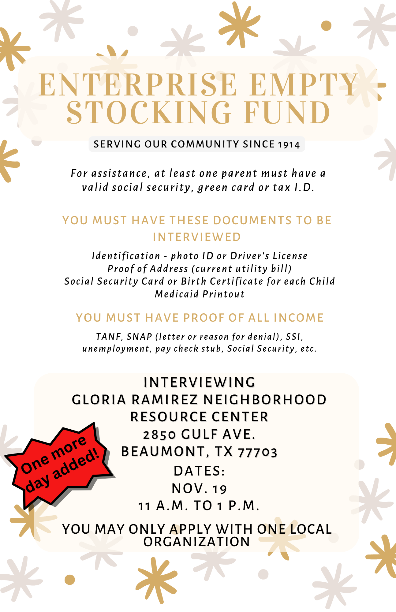 Enterprise Empty Stocking Fund Opens Final Day For Registration Enterprise Empty Stocking Fund Opens Final Day For Registration