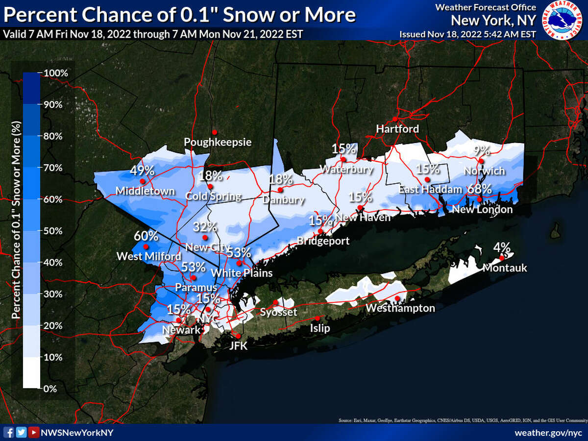 NWS Remnants of major NY snowstorm could bring flurries to CT