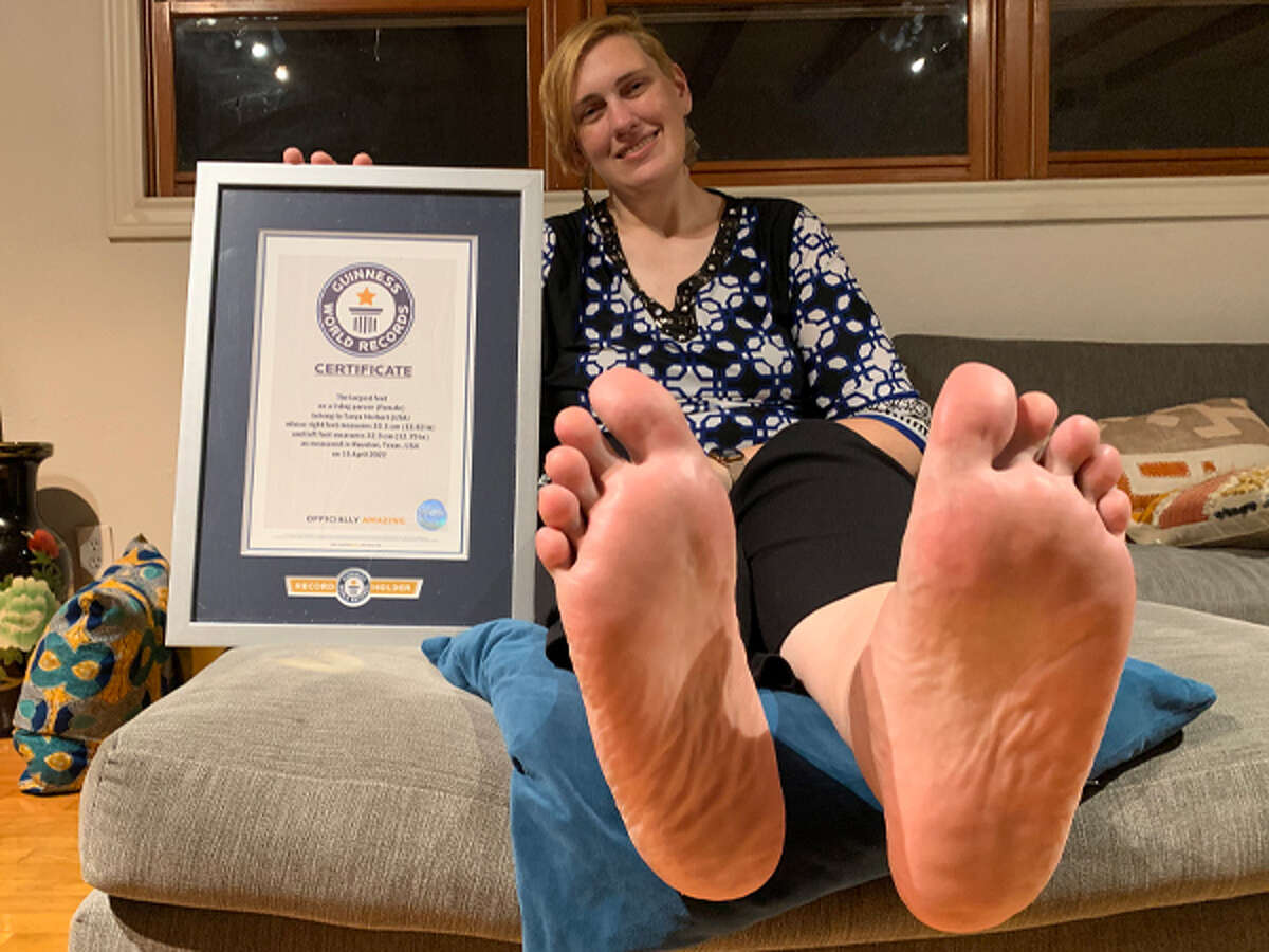 Tanya Herbert of Houston recently broke the Guinness World Record for world's largest feet. 
