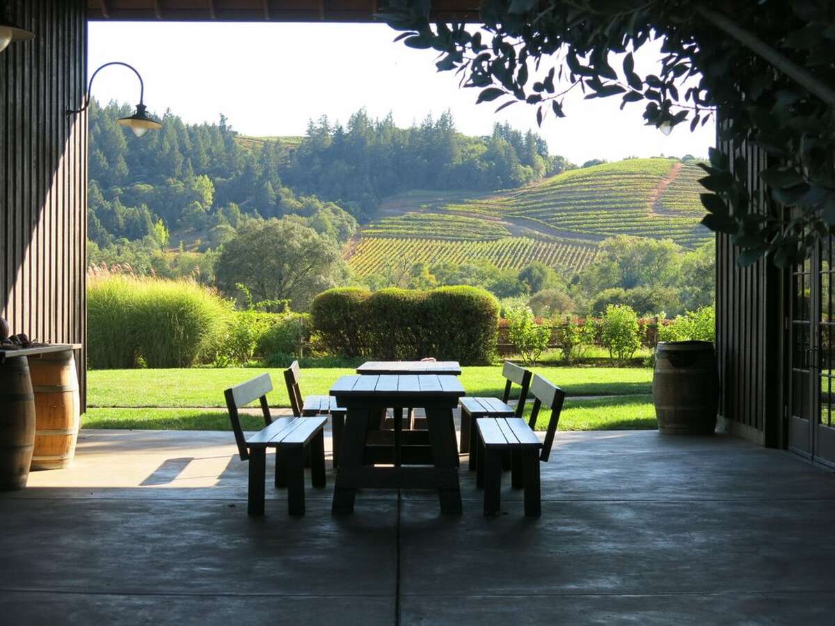 A stunning view from the patio at Dutcher Crossing Winery