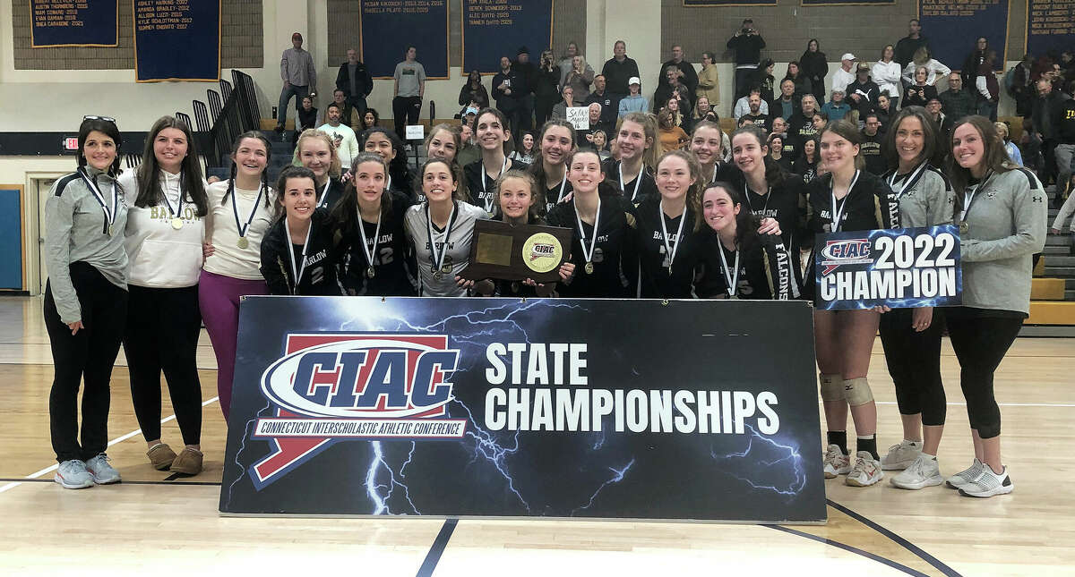 The Joel Barlow girls volleyball team won the CIAC Class L championship with a 3-0 win over Bristol Central in the final at East Haven on Saturday, Nov, 19, 2022.