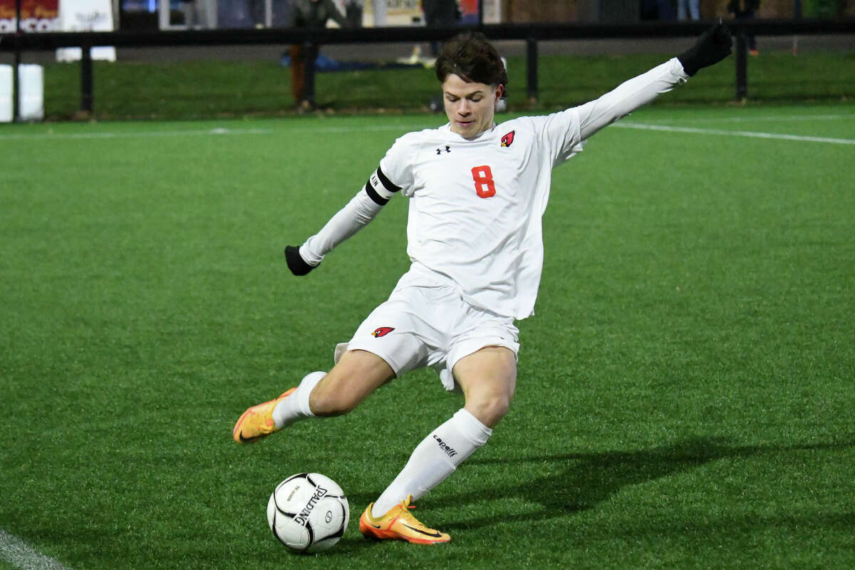 Hall vs. Greenwich CIAC Class LL boys soccer championship game.