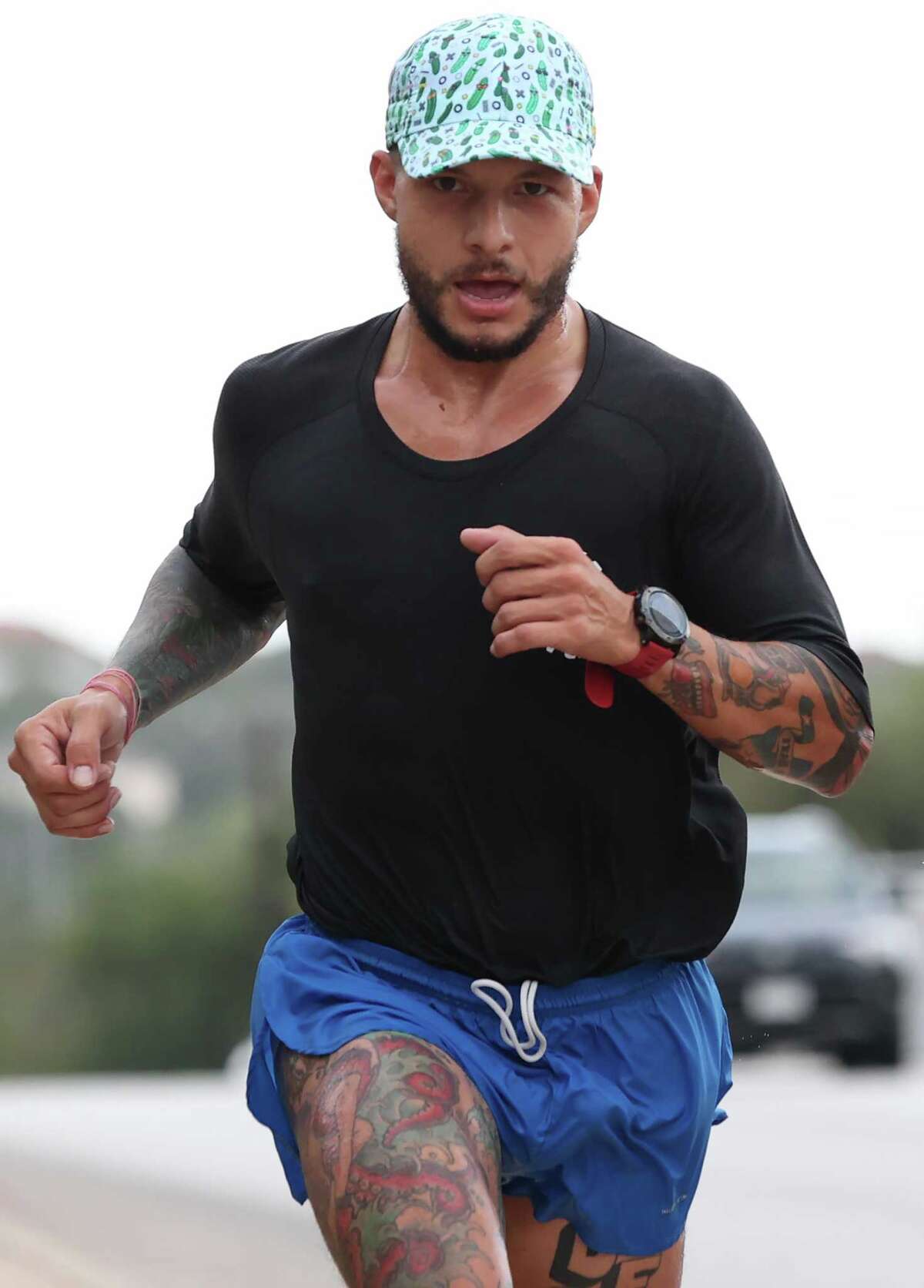 Kenneth Jacob Anderlitch trains with Bexar Run Crew. Starting Thanksgiving week, Anderlitch will begin a 856-mile run across Texas in memory of his mother.