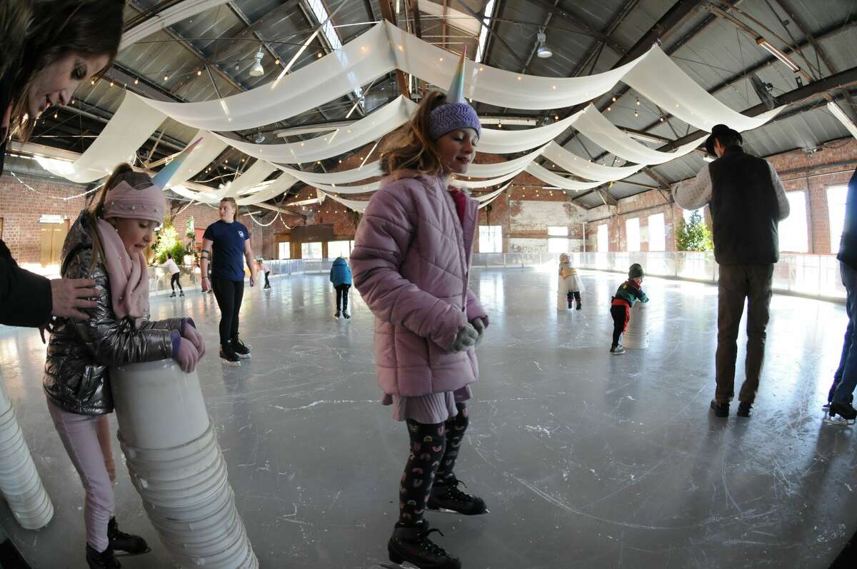 The Loading Dock ice rink in Grafton was full of skaters Saturday during the facility's opening day.