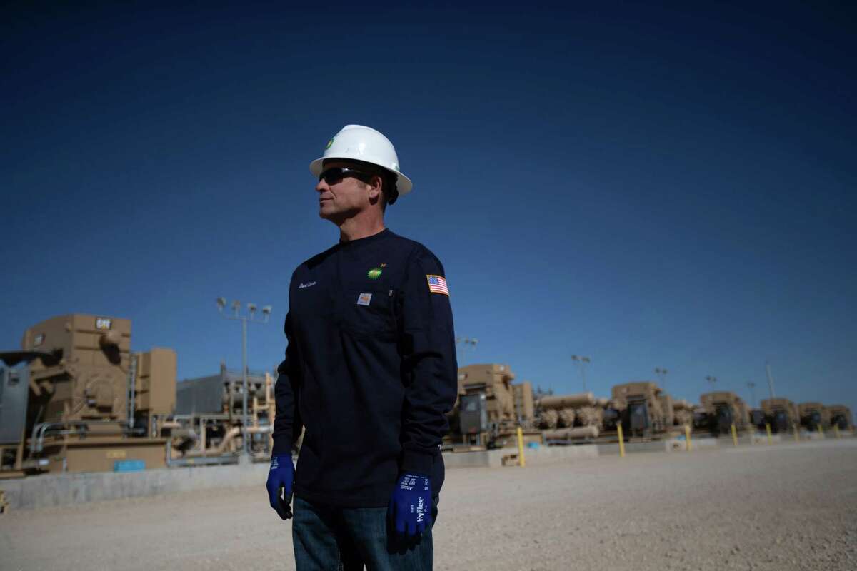 BPX Energy chief executive officer David Lawler at Grand Slam, an electrified central oil, gas, and water handling facility that reduces operational emissions at the Permian Basin, Friday, Nov. 11, 2022, in Angeles.
