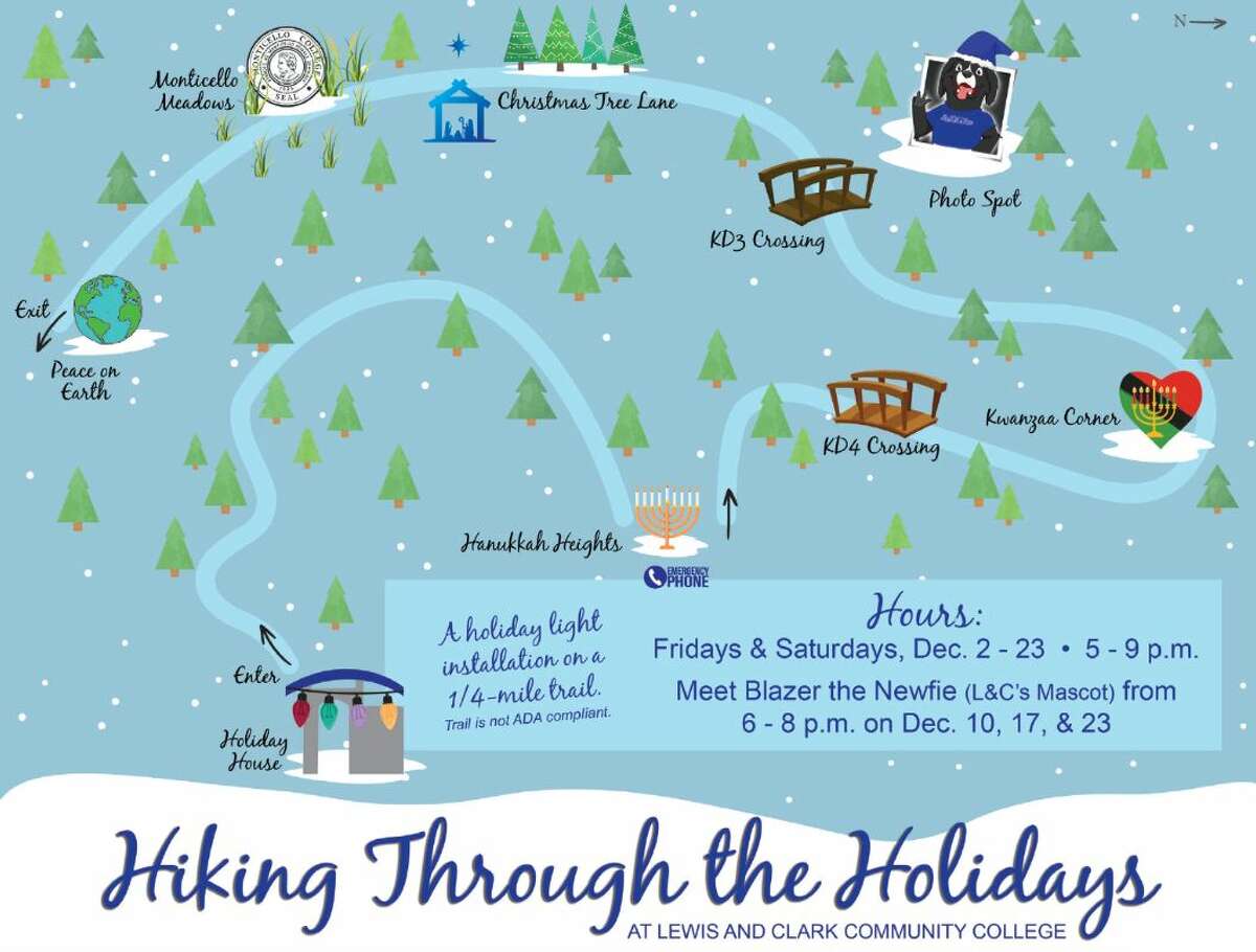 Lewis and Clark Community College is offering “Hiking Through the Holidays” on the Godfrey campus 5-9 p.m., Fridays and Saturdays Dec. 2-23.