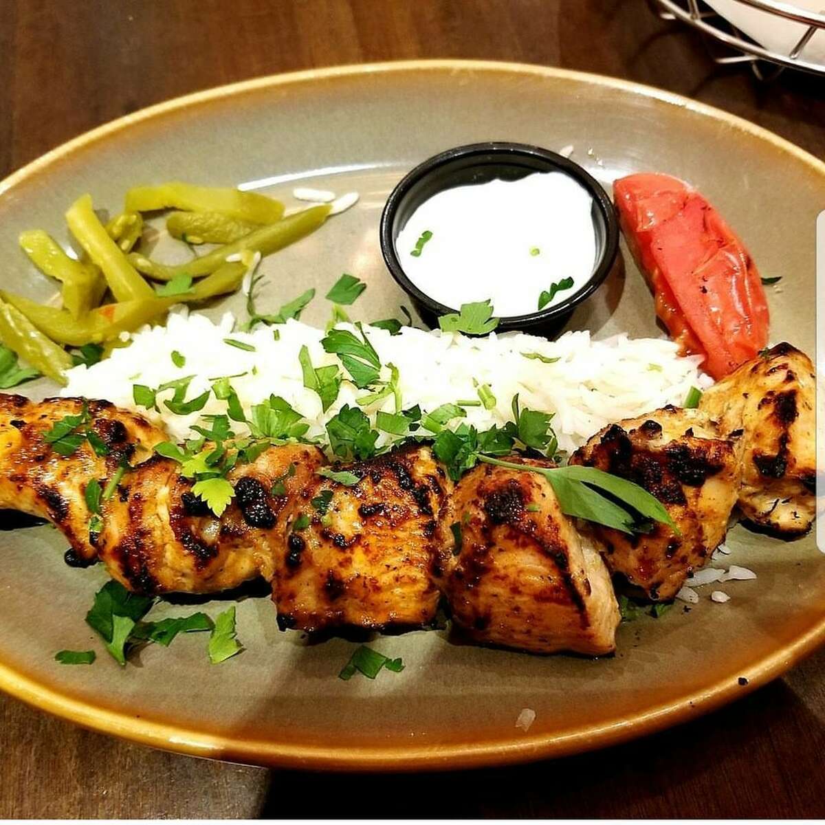 The chicken kabob at Fadi's Mediterranean Grill.