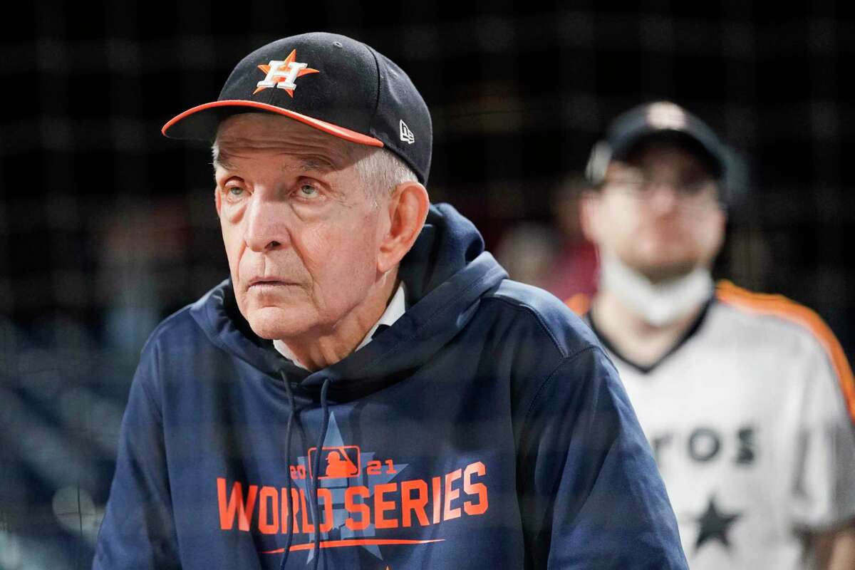 Jim “Mattress Mack” McIngvale is seen before Game 4 of the World Series at Citizens Bank Park on Wednesday, Nov. 2, 2022, in Philadelphia.