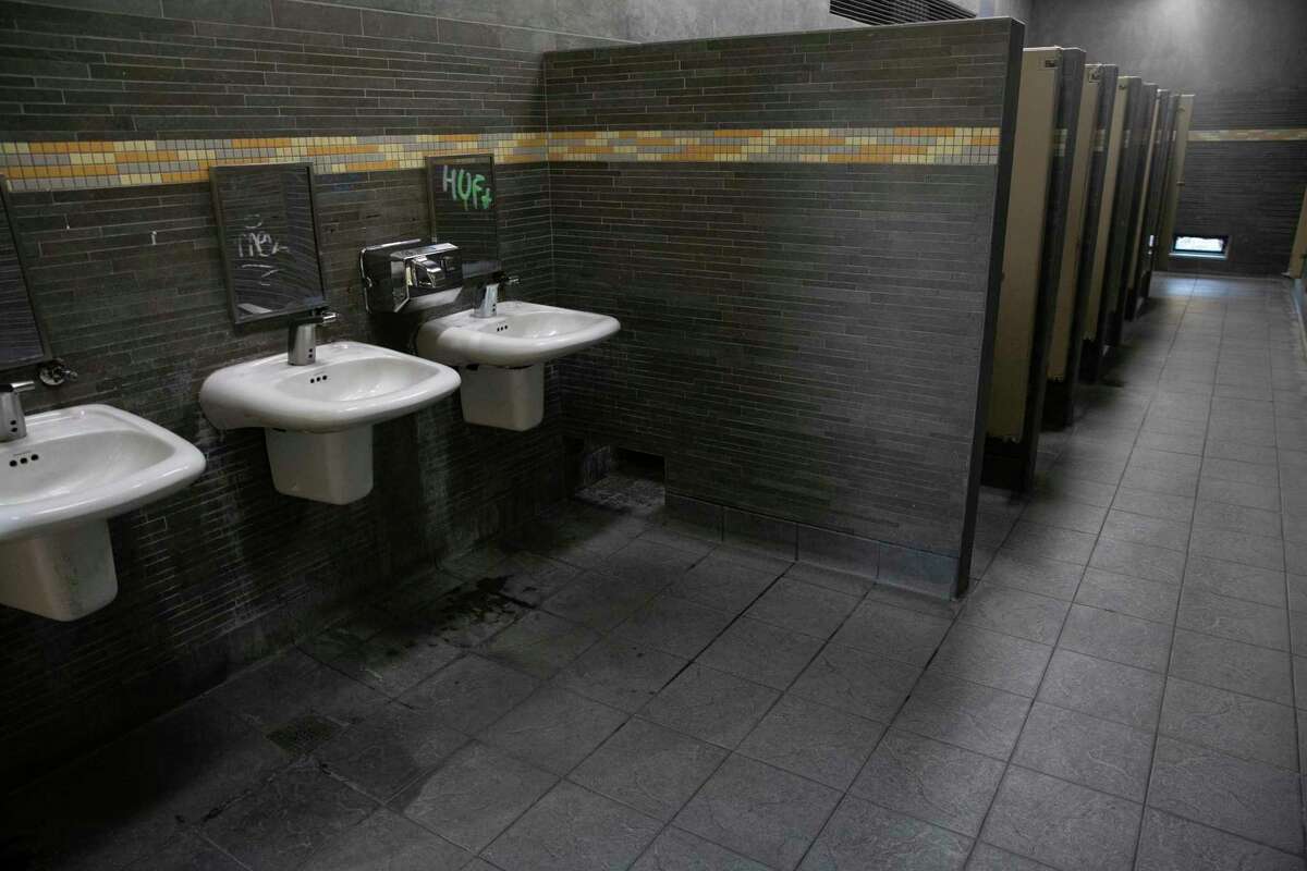 The bathrooms at Hunter Hill rest area in Vallejo Calif., on Monday November 21, 2022.