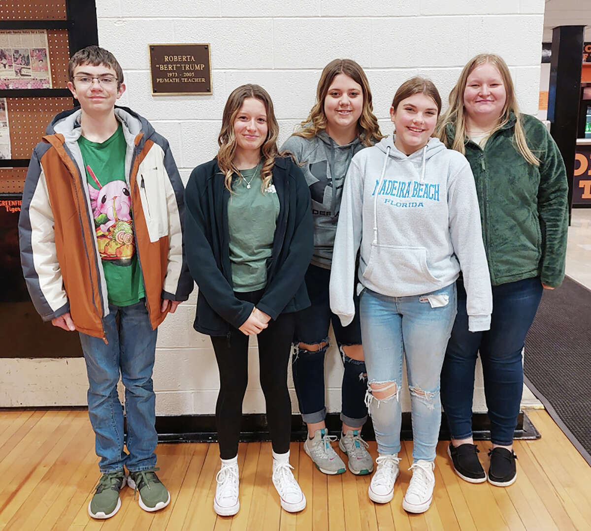 Members of the Bluffs FFA Greenhand team recently attended the Section 13 Agronomy Career Development Event. Greenhand team members included William Snyder (from left), Elaine Sprague, Cloie Fearneyhough, Bailee Long and Macee Lawson.