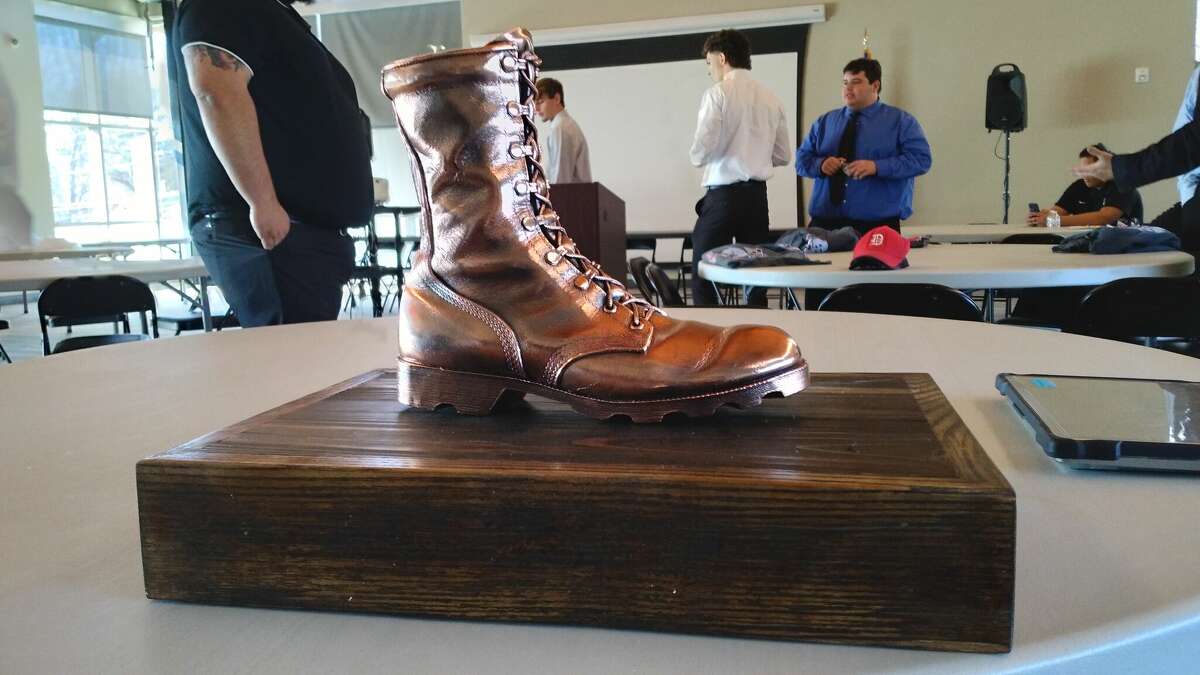 Derby and Oxford will play on Thanksgiving for the first time, starting a new tradition between the two Valley towns, who once were one. The Boot signifies the 9-mile walk those from Oxford had to make during colonial times to attend church, which ultimately led to Oxford starting its own parish.