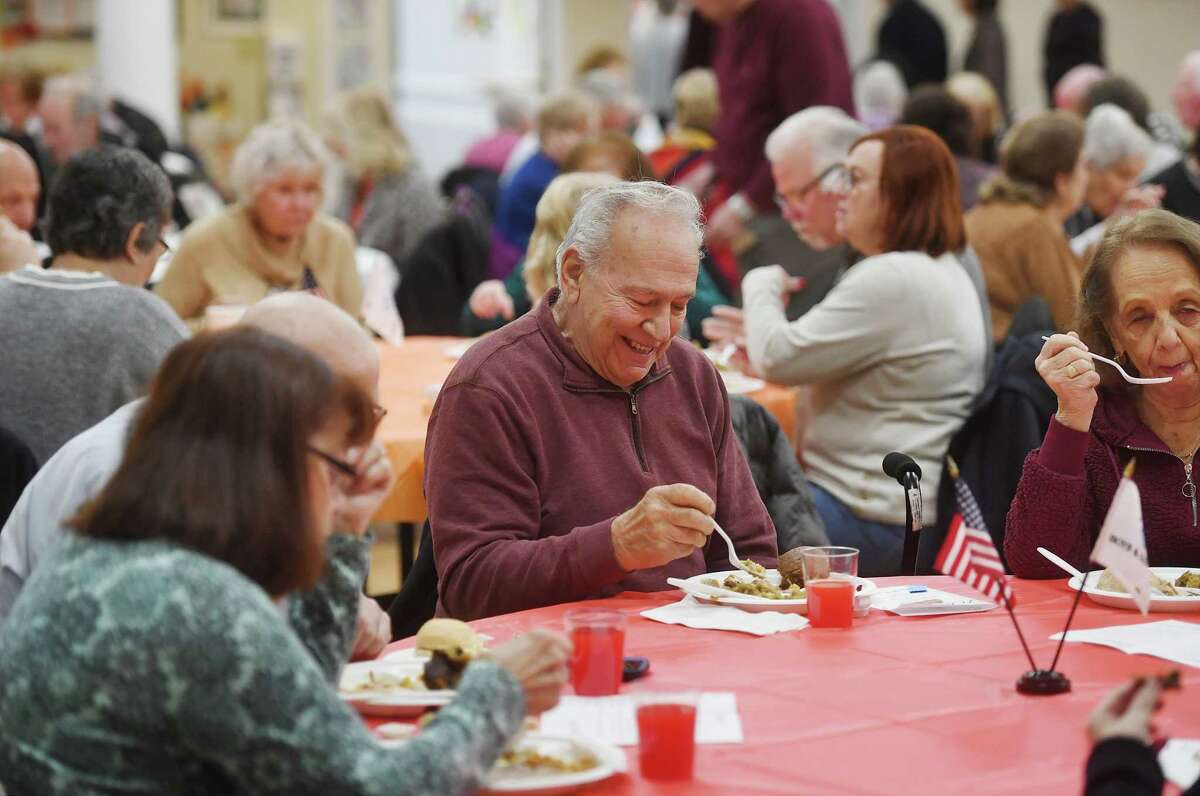 Shelton seniors enjoy the 40th Annual Thanksgiving Turkey Dinner with the Seniors put on by the Keystone Club of The Boys & Girls Club of the Lower Naugatuck Valley at the Shelton Senior Center in Shelton, Conn. on Tuesday, Nov. 22, 2022.