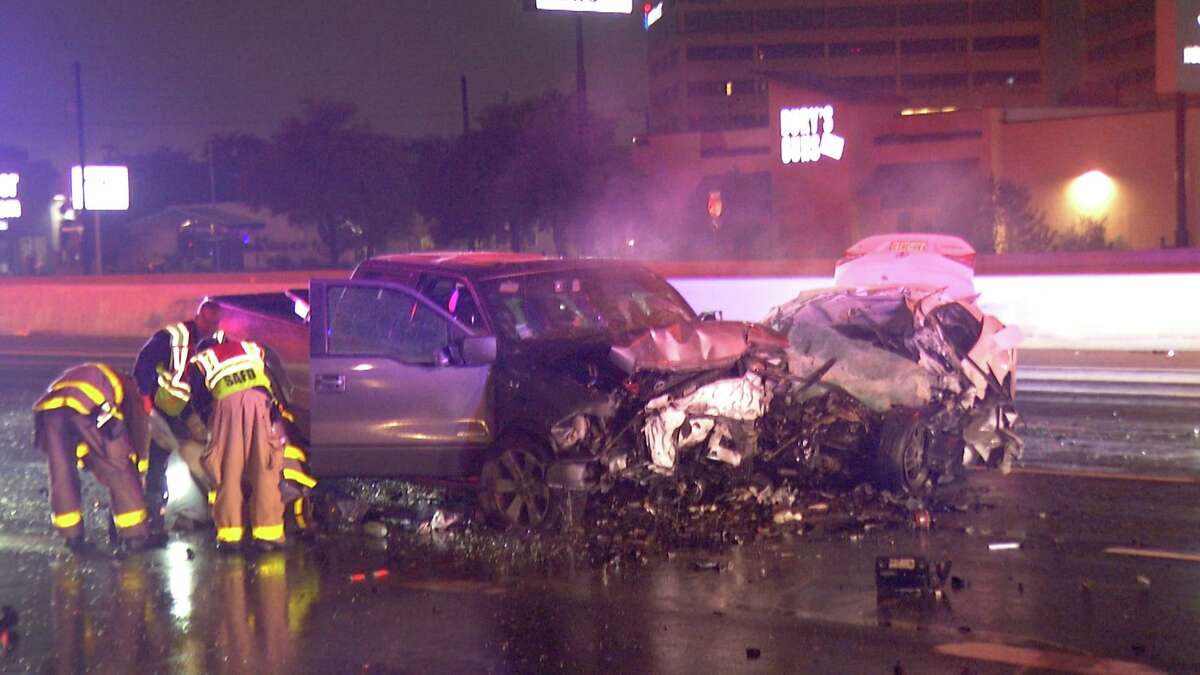 A woman was killed in a head-on collision early Wednesday on Loop 410 on the Northeast Side, according to the San Antonio Police Department. 