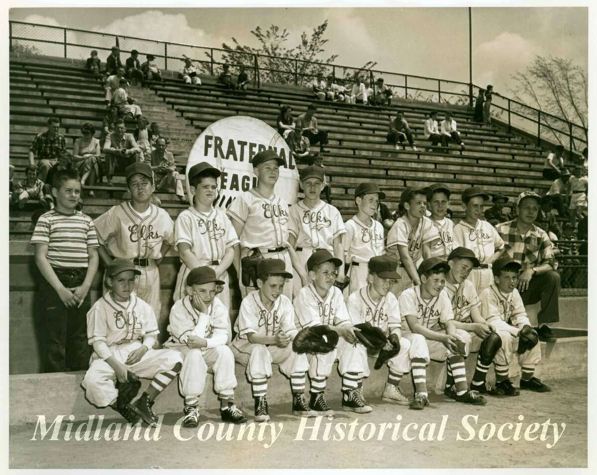 Fraternal Little League's Elks Lodge team is shown on Midland Little League Baseball's Opening Day on May 16, 1953 at Currie Stadium.