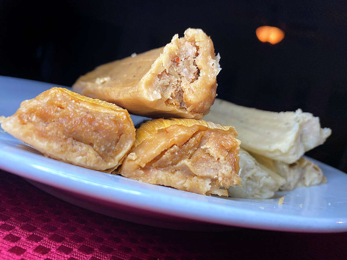 Delia's took San Antonio by storm with tamales this summer, including pork, left, and spicy pork with green sauce.