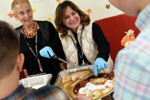 Students new to Stamford celebrate their first Thanksgiving