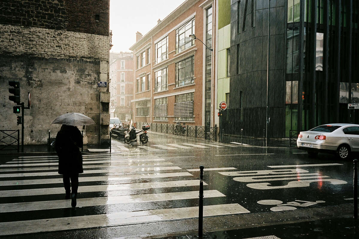 A rainy city street 