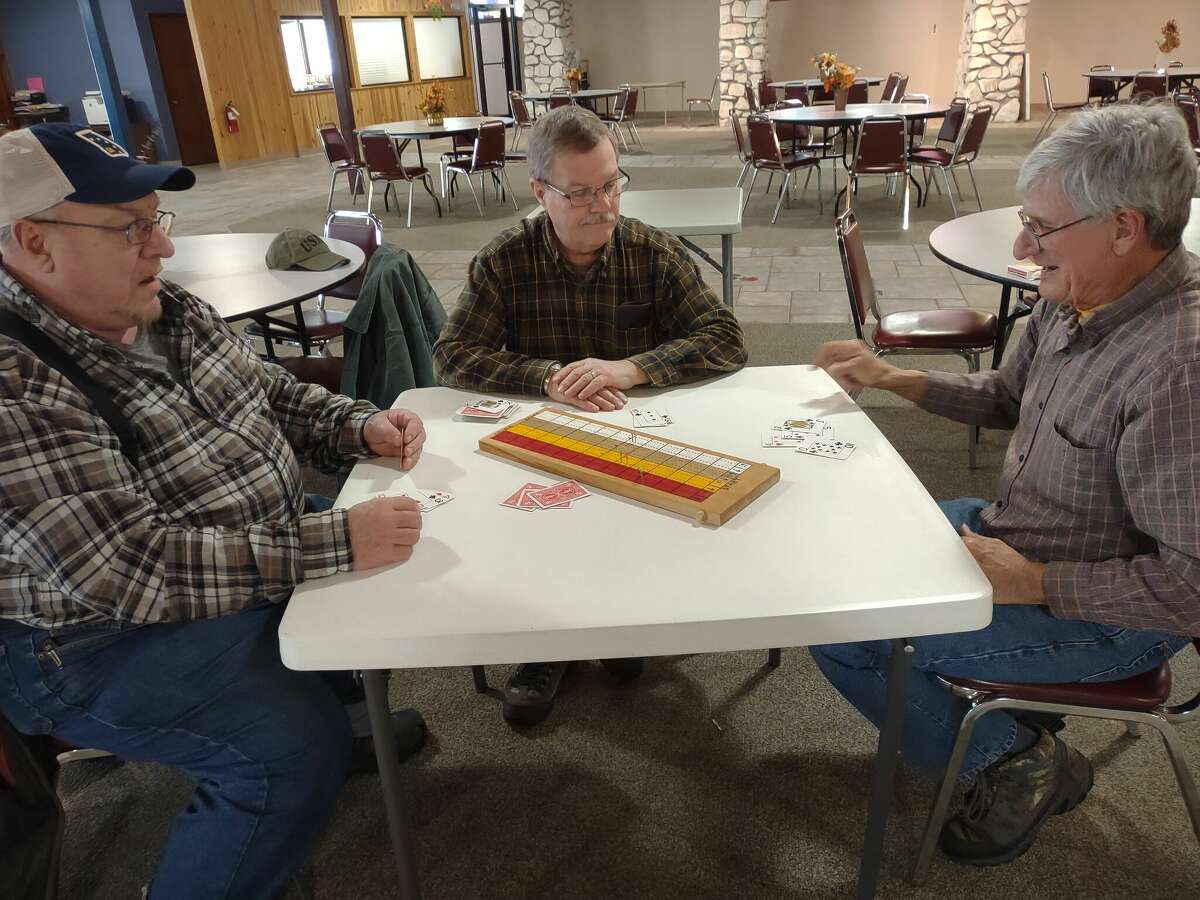 Cribbage players gather at the Wagoner Community Center to play on Thursday. Other card players including pinochle, bridge, euchre, use the facility on a regular basis.