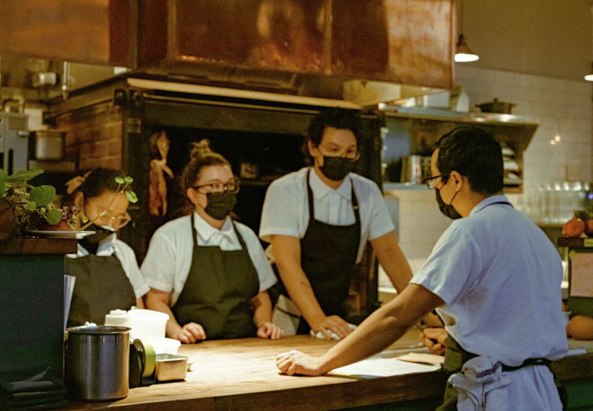 Executive chef Alan Hsu and his team at Pomet in Oakland.
