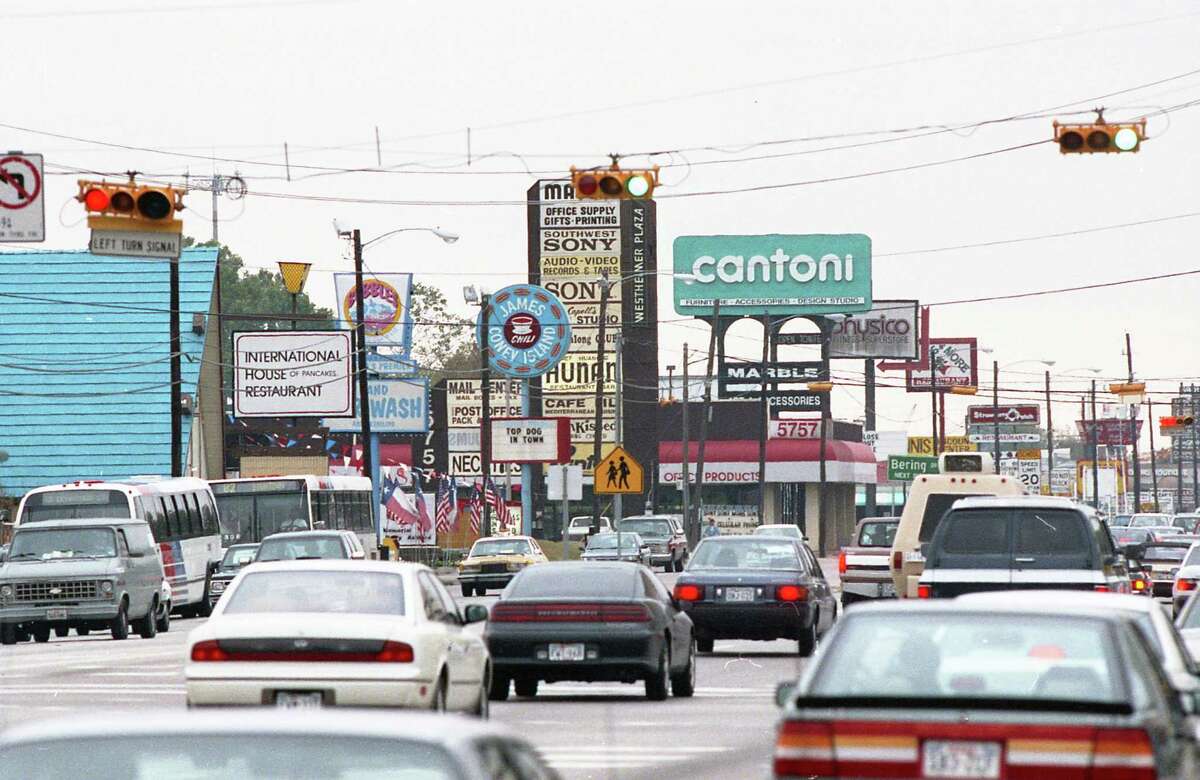 Westheimer, looking west from Chimney Rock, Nov. 20, 1992. A far cry from Hettie Westheimer's days.
