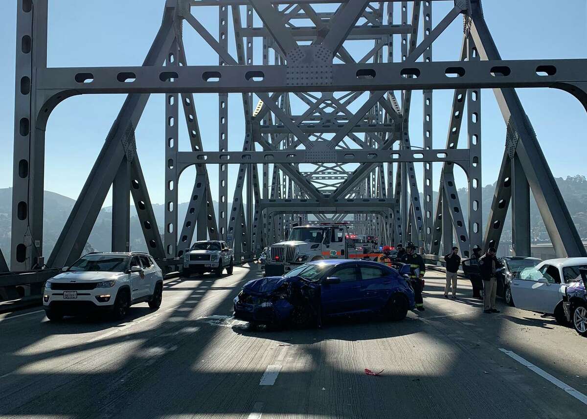 The Carquinez Bridge experienced heavy traffic after an eight-car crash on Thanksgiving Day.